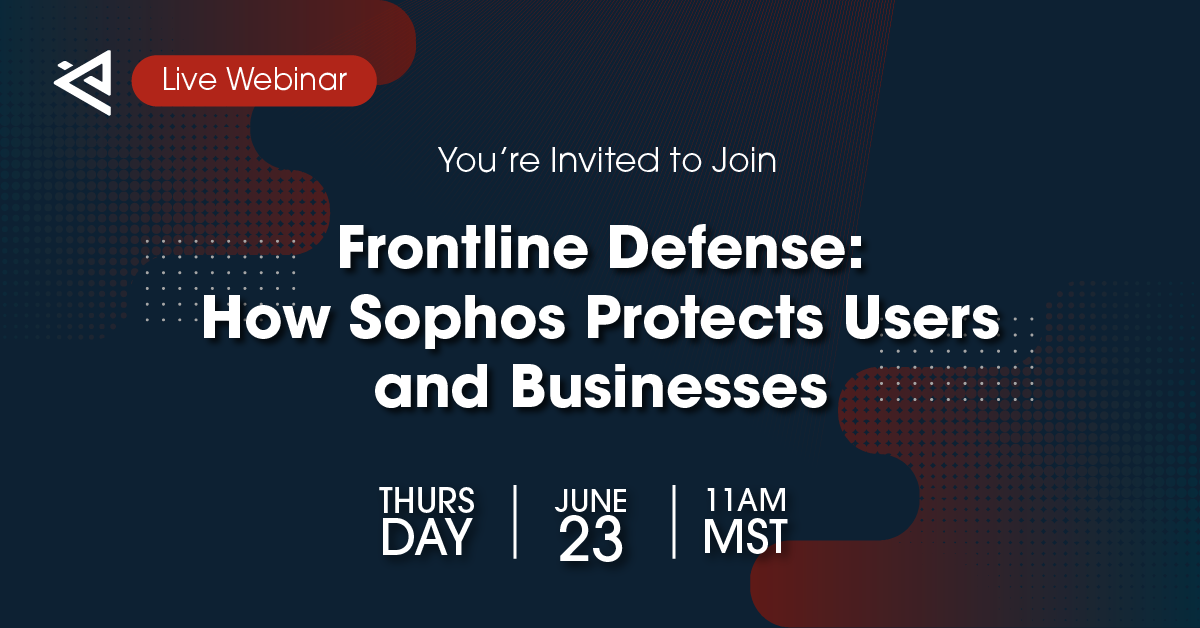 article title and webinar date on a field of blue and red