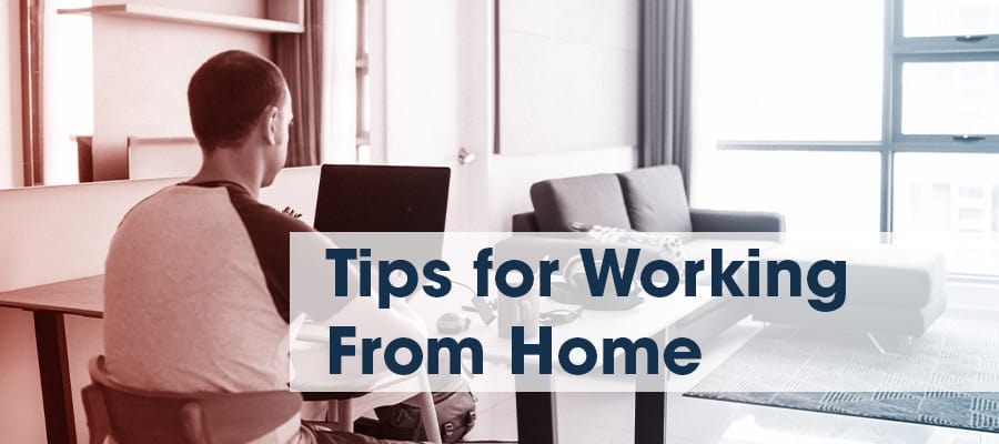 man working from home