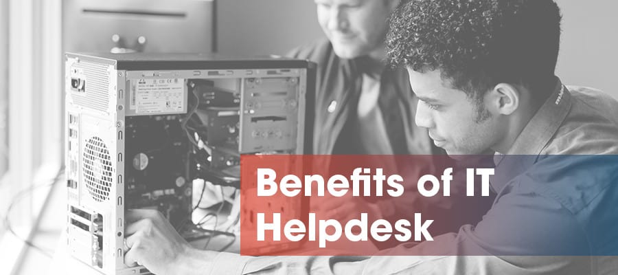 IT helpdesk technician fixing computer hardware