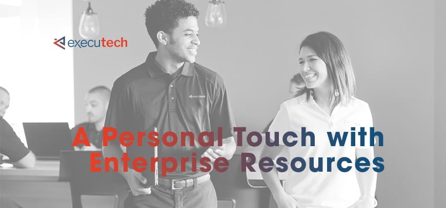 IT technician talking with employee