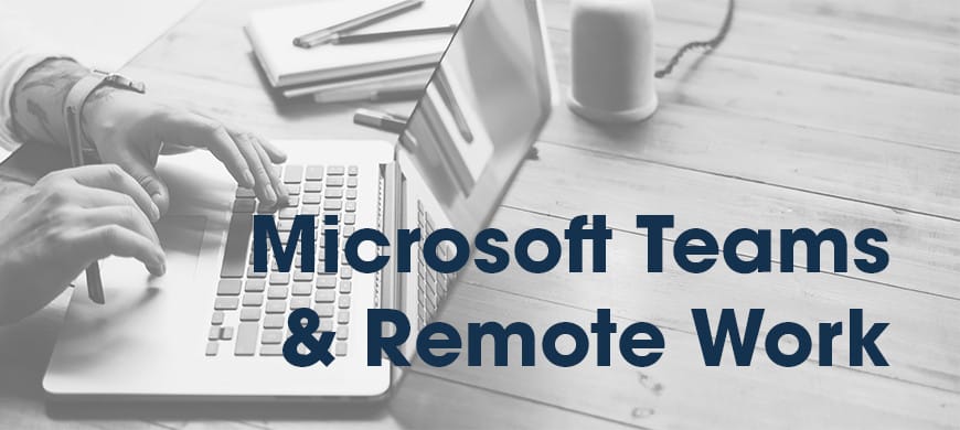 Man working on laptop at home on Microsoft Teams