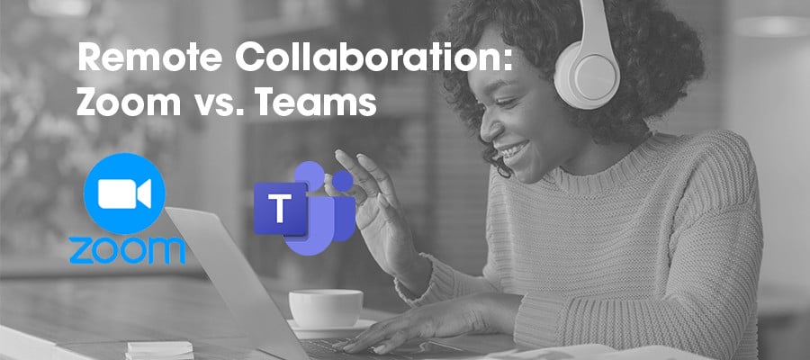 woman on video conference comparing teams vs. zoom