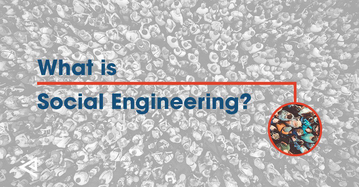 overhead view of a large crowd of people with a small section highlighted with the label "what is social engineering?"